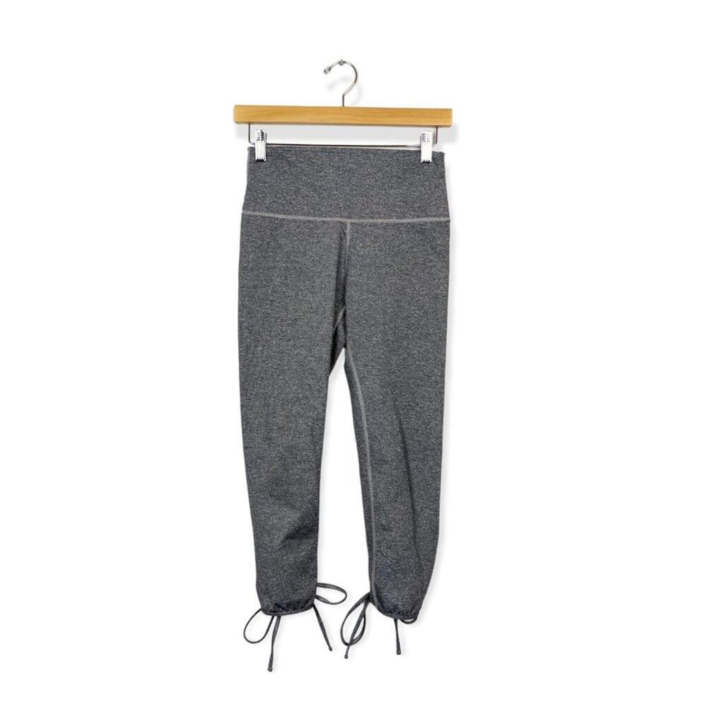 Aerie Chill Play Move Grey Cropped Tie High Rise Athletic Leggings